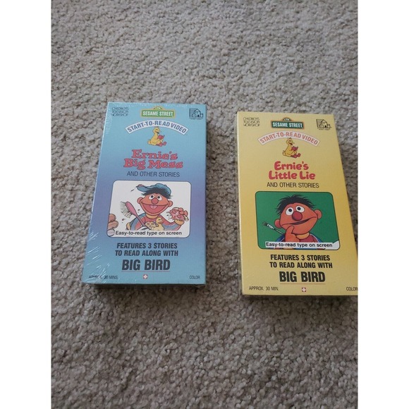 NEW Sesame Street Start To Read Video Ernie’s Little Lie & Ernie’s Big Mess VHS - Picture 1 of 4